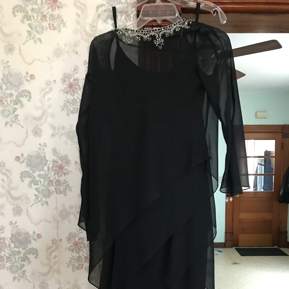 Silky two piece black dress